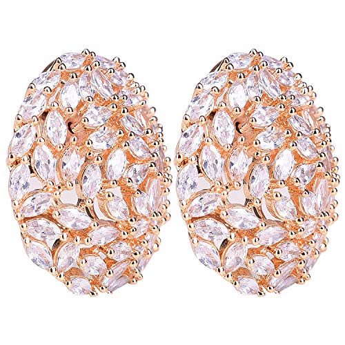Ratnavali Jewels Yellow Gold Tone Green Cubic Zirconia Shinning Party Bold Stud Earrings2