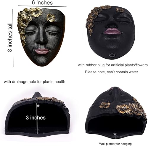 Miniatura 7 de Macetero colgante de cara, macetas colgantes para plantas de interior, macetas, macetas de cara, macetas de cabeza, maceta de cabeza, maceta de