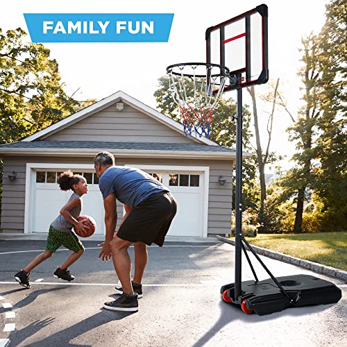 Best Choice Products Kids Height-Adjustable Basketball Hoop, Portable Backboard System W/ 2 Wheels, Fillable Base, Weather-Resistant, Nylon Net, Adjusts From 70.5In To 82.3In - Clear #TOP4