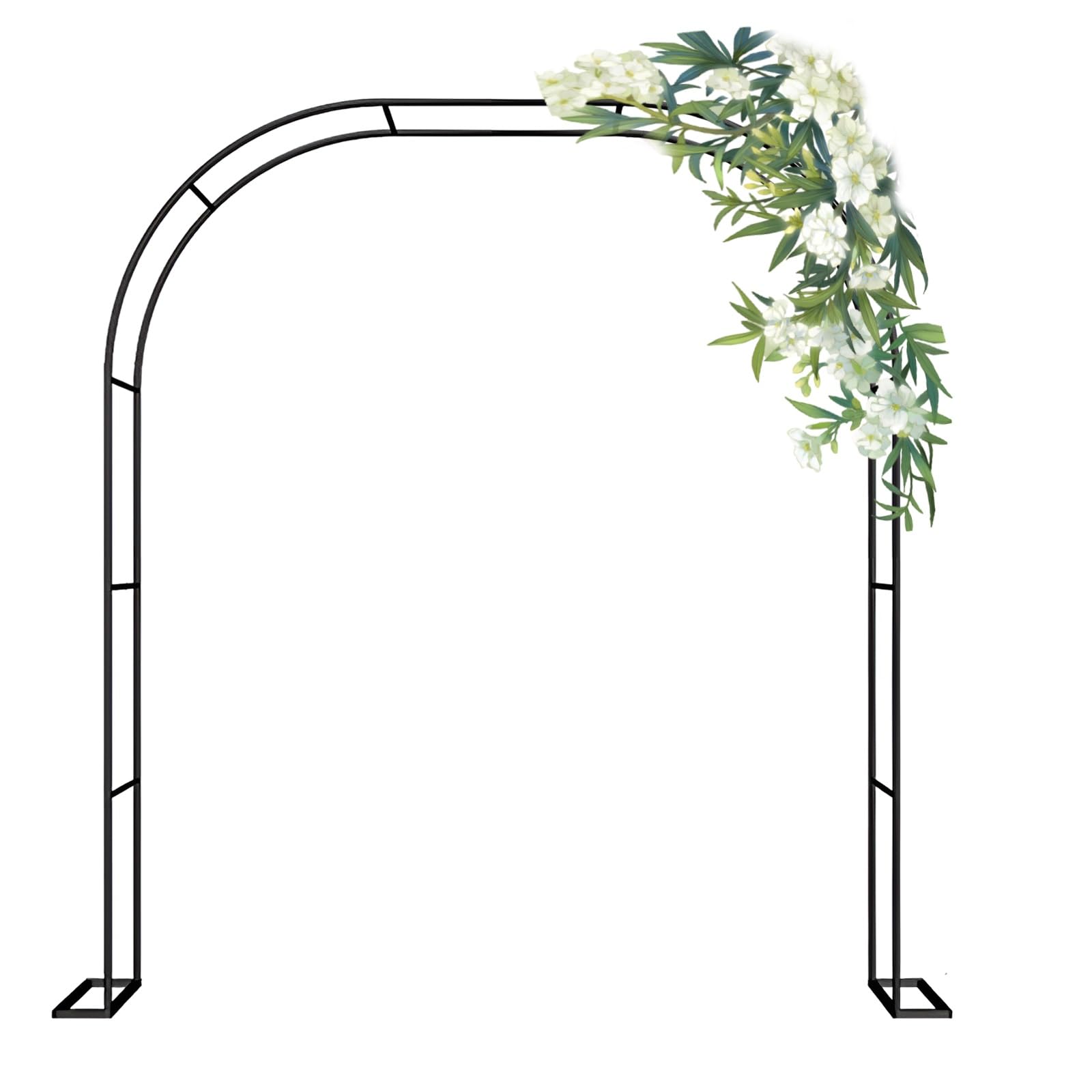 Metal Outdoor & Indoor Garden Or Wedding Arch Arbor, Steel Garden Arch Arbor Trellis For Outdoor, Yard, Garden, Climbing Plants(Color:Black,Size:3.5m*2.2m*25cm)