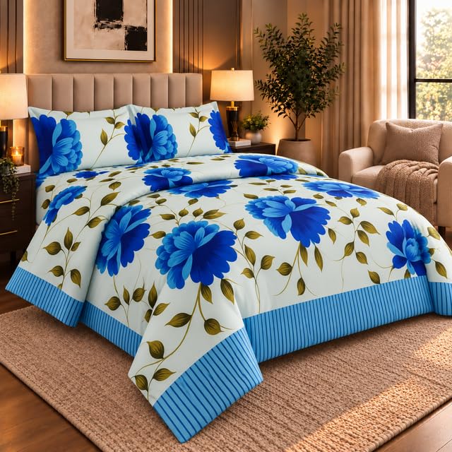 Opulent Living 4pc Super King Duvet Cover Sets- Fitted Sheet & 2 Pillowcase