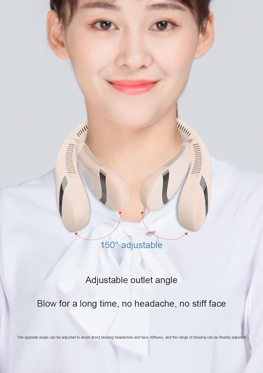 Bladeless Neck Fan, 5000Mah Foldable Personal Portable Fan, Neck Air Conditioner, 360° Cooling Wearable Fan, USB Powered Neck Fan,3 Wind Speed for Outdoor Indoor,Green