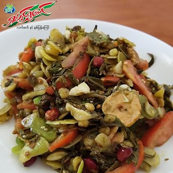 Myanmar Tea Leaf Salad Kit (Zayan Tea Leaf Dressing Non Spicy + Assorted Fried Bean) Laphet Thoke - 1.4 lb