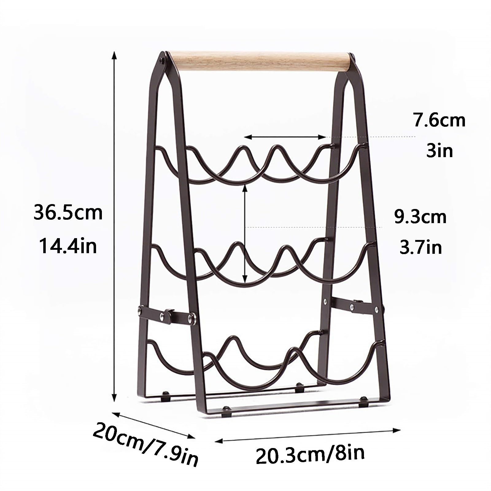 Soporte for Vino de Madera Mesa, diseño 3 Niveles