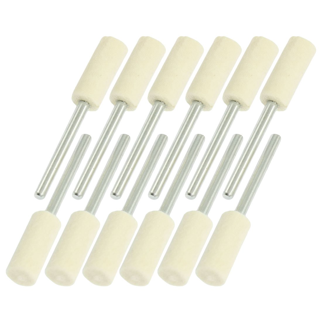 Aexit 12 Pcs Abrasives Rotary Tools Polishing 3mm Drill Hole 7.5mm Cylindrical Felt bo-bs Model:73as619qo70