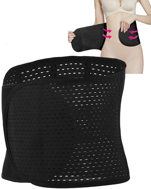 TMISHION Postpartum Belly Belt, Breathable After Birth Belly Support Belt, After Pregnancy Recovery Abdominal Lumbar Support Corsets, Postpartum Shapewear Corset for Woman Belt(Black)