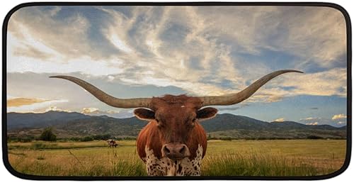 Miniatura 3 de Longhorn Steer - Tapetes de cocina acolchados antifatiga, antideslizantes, lavables, para el hogar, oficina, fregadero y lavandería, 39 x 20 pulgadas