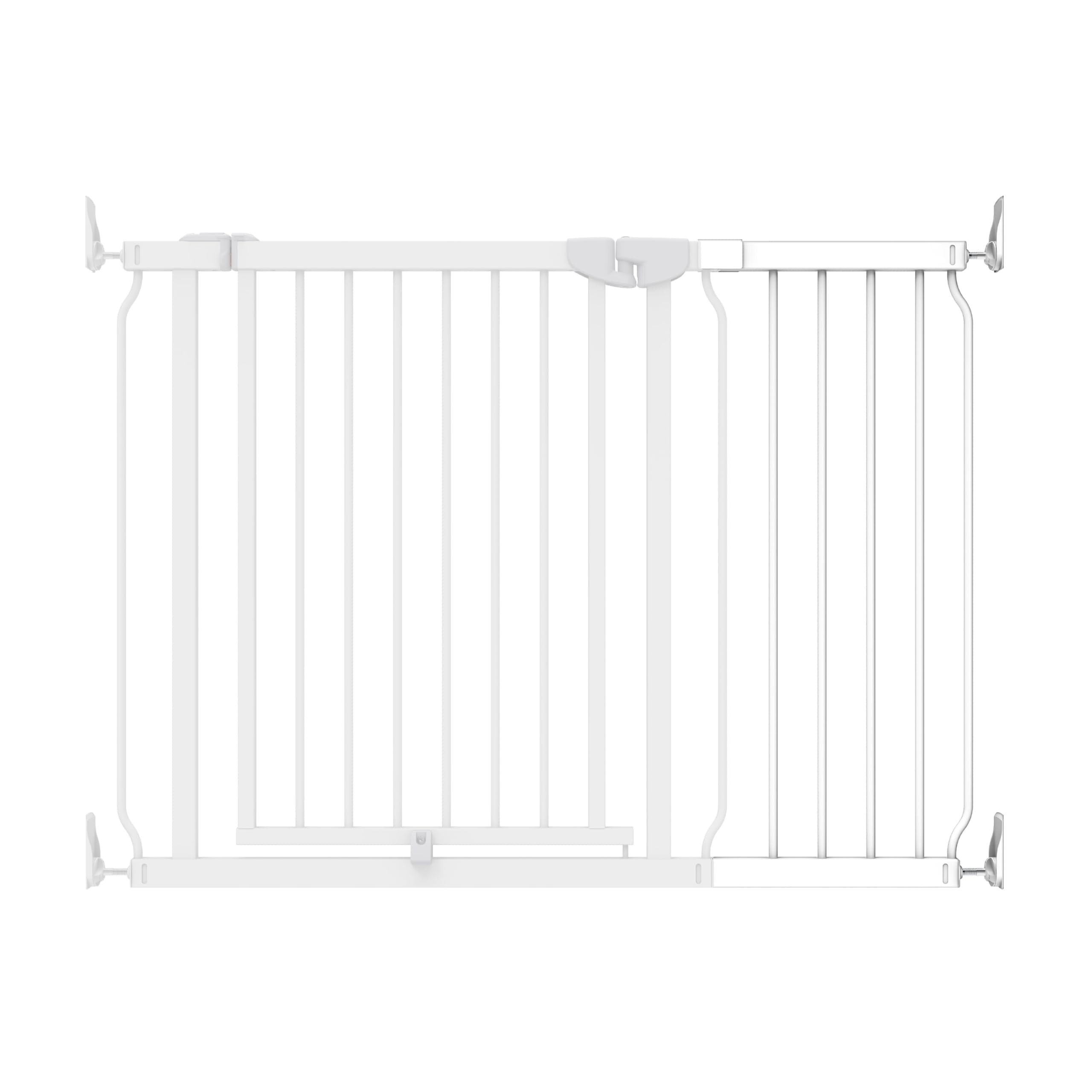Ingenuity The Doorway Series Easy Install Cancelletto di Sicurezza per Bambini e Cani, Larghezza 73–80 cm, Altezza 75 cm, Montaggio a Pressione o con Viti, Bianco