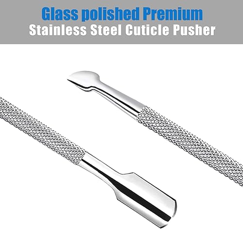 Miniatura 7 de Cortador de Cutículas con Empuja Cutícula, Profesional, Acero Inoxidable, Removedor de Cutícula, Cortador, Duradero, Manicura y Pedicura