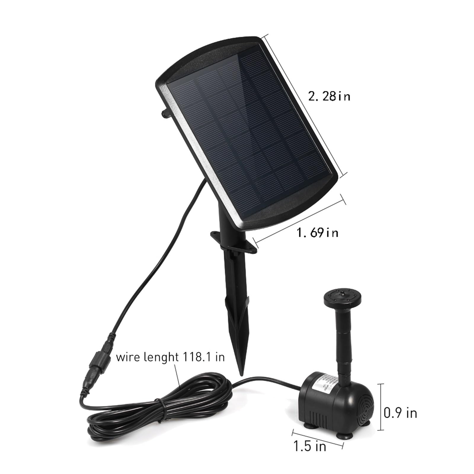 Fontana Solare da Giardino Esterno, Kit pompa acqua ad energia solare 9V 1.8W Pannello solare Acqua galleggiante Fontana ad energia solare for pompa acqua giardino stagno for uccelli(Pump without stan