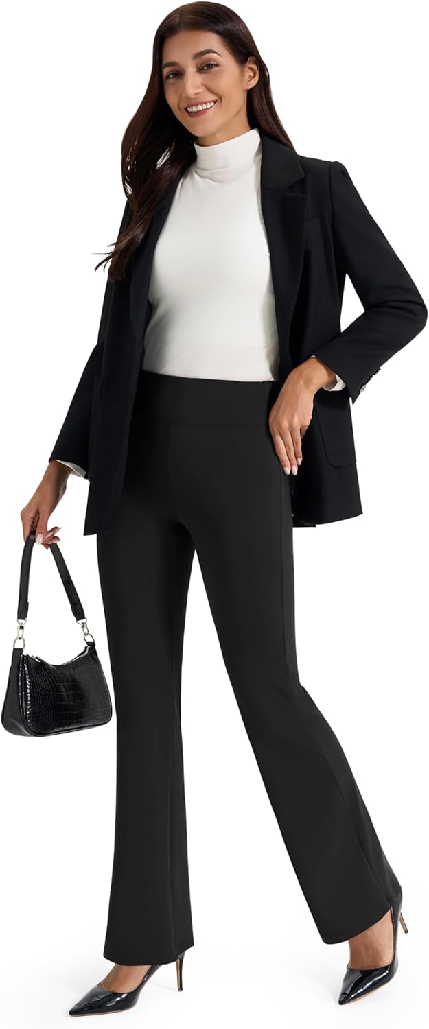 AFITNE Women's Yoga Dress Pants High Waist Pull On Work Pants 2025 Stretchy Office Casual Slacks - Image 7