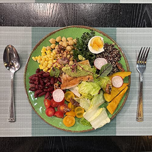 Lehaha Vintage Crackle Melamine Dinnerware Sets, 12 Piece Plates And Bowls Sets, Great For Camping, Rv. Durable And Chip Resistant Farmhouse Dishes Set, Service For 4(Green) #TOP4