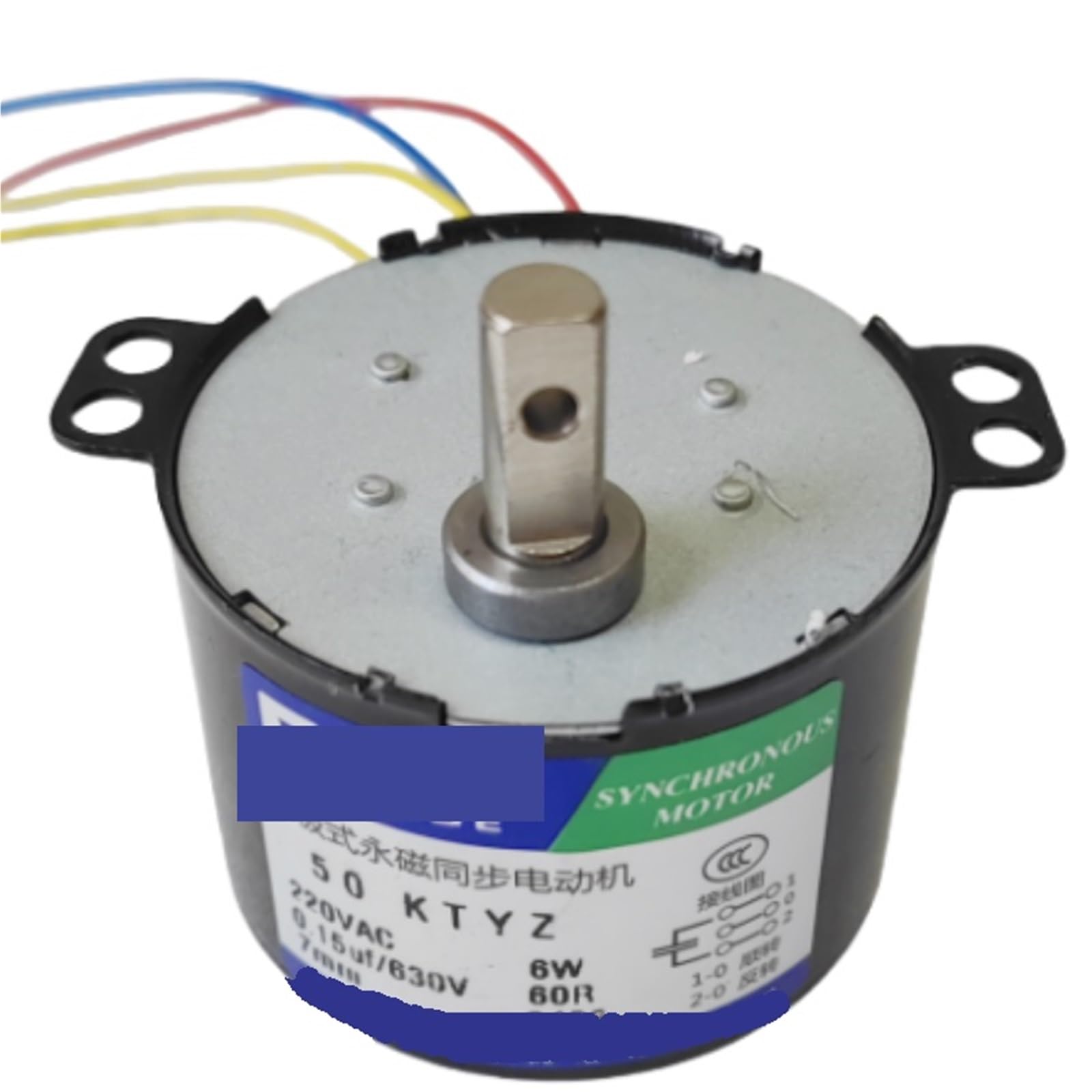 1 motorreductor reversible de 50 KTYZ, 220 V CA, 6 W, reductor de velocidad síncrono(1rpm)