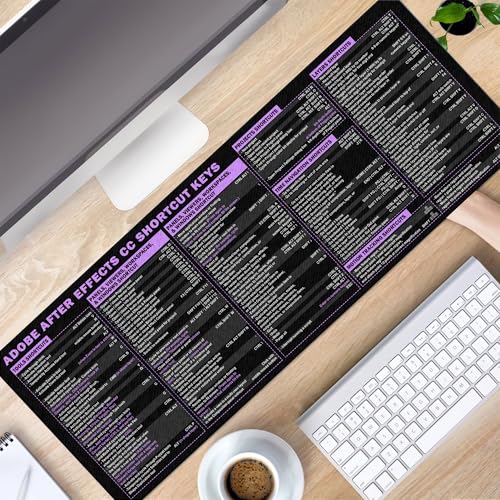 Image of After Effects Cheat Sheet Mouse Pad Mouse Mat KMH Mousepad for Editors Producers, Large Desk Mat Gift for Adobe AE Users, Essential Computer Accessories for Study, Work, and Reference Purposes