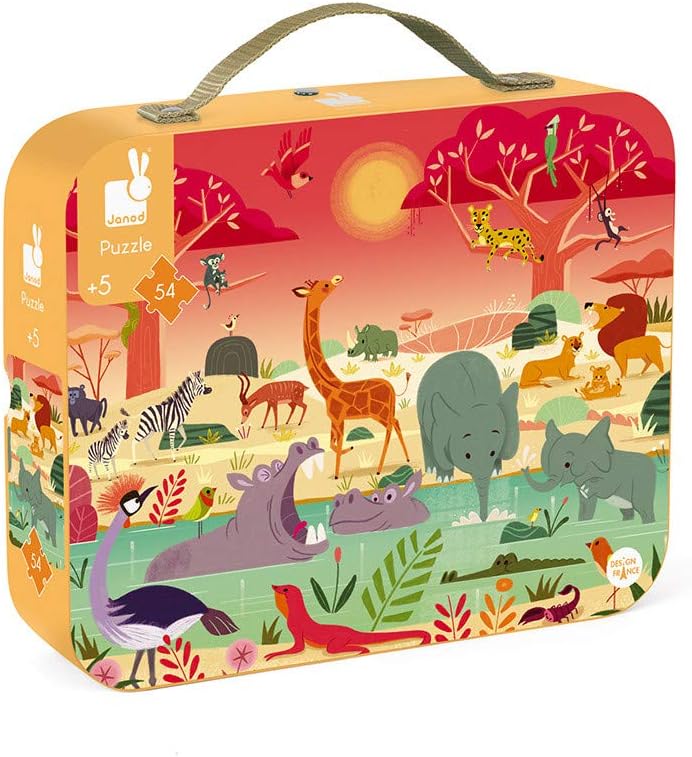54 Piece Animal Reserve Jigsaw Puzzle Toy - Ages 5+ - Family Bonding - Enhances Motor Skills - Develops Coordination and Confidence - Eco-Friendly, Durable Design.