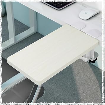 EMENAR Ergonomics Desk Extender Tray, Foldable Clamp On Keyboard Tray Punch-Free, Table Mount Arm Wrist Rest Shelf, Computer Elbow Arm Support Color White-B