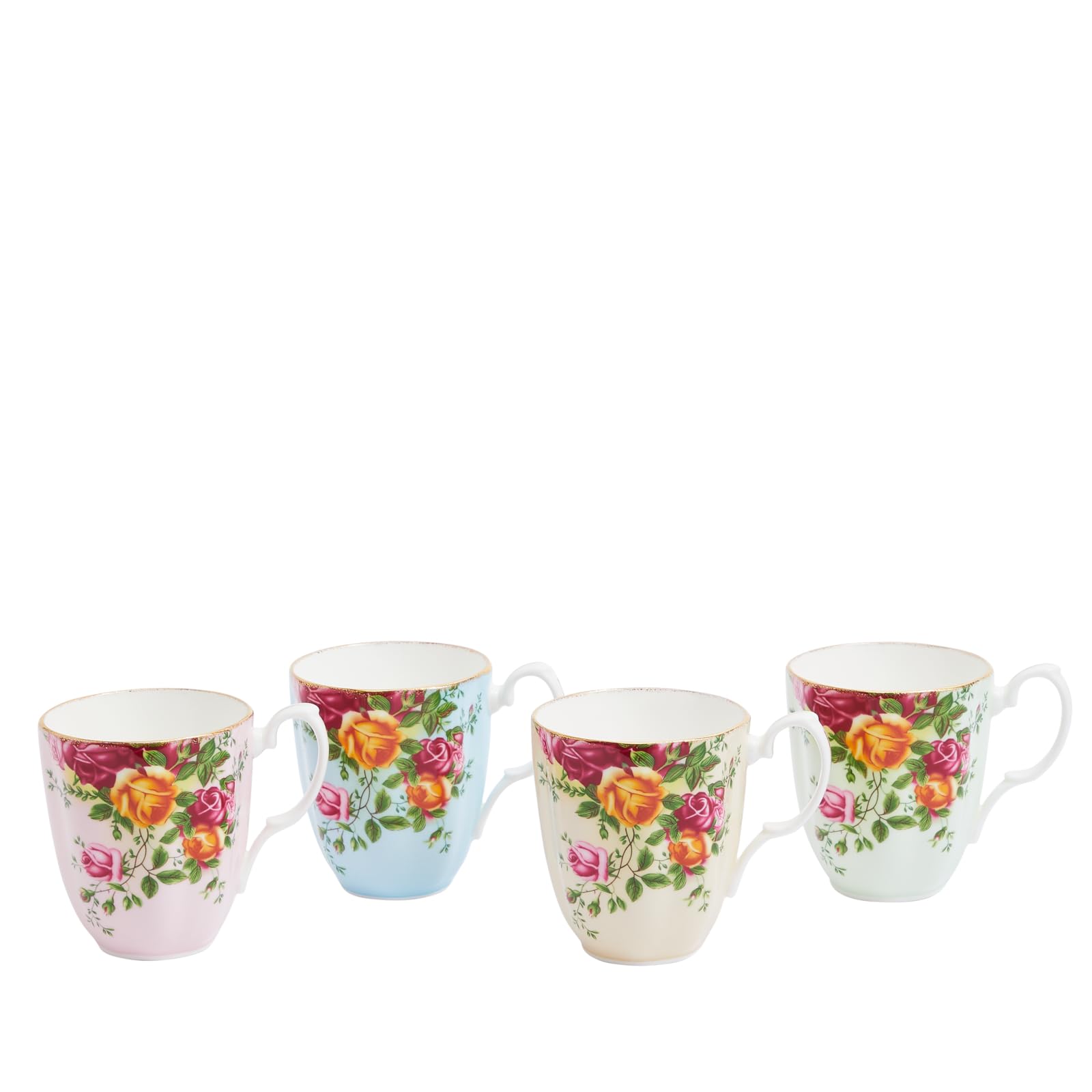 Royal Albert Old Country Roses Mug 4 Piece Set, Mixed Colours