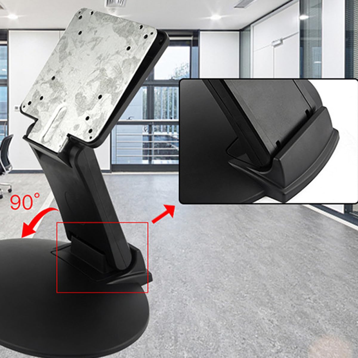 Monitor Ordinato e Supporto Schermi Tavolo da Ferro Nero a Design 14 27 Pollici Base Stabile per Computer e Casa