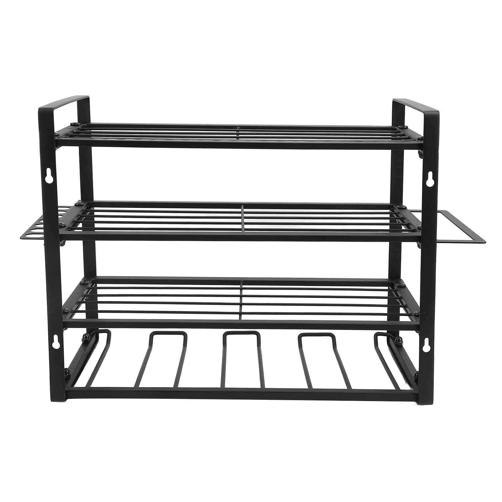 Zerodis Wall Mounted Power Tool Organizer, 4 Layer 4 Drill Metal Garage Heavy Duty Tool Holder Drill Storage Organization Shelf Presents for Father Boyfriends Men