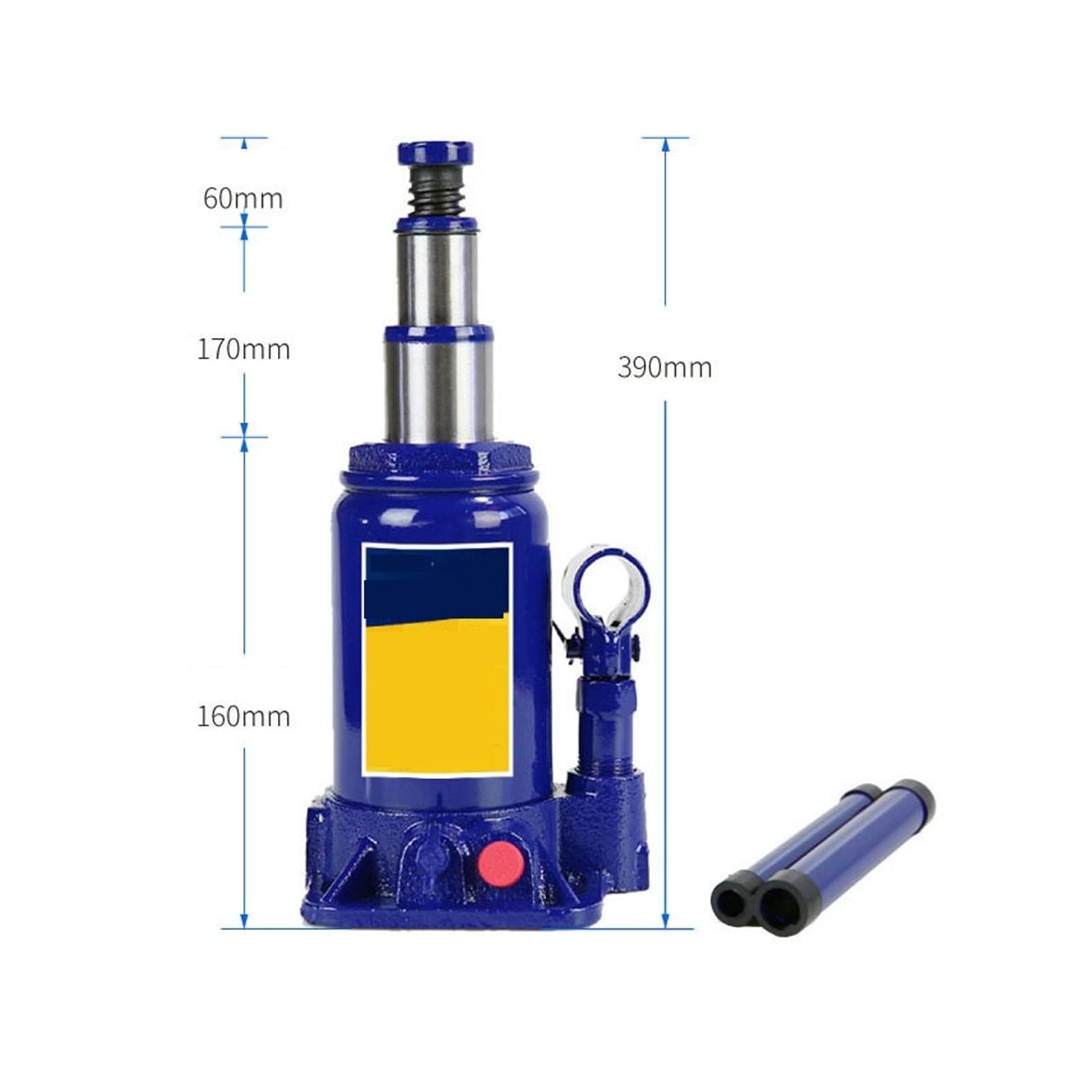 Cric Idraulico Verticale con Valvola di Sicurezza 4 Tonnellate Versione Bassa del for Auto Altezza Massima 390mm Facile Sollevamento