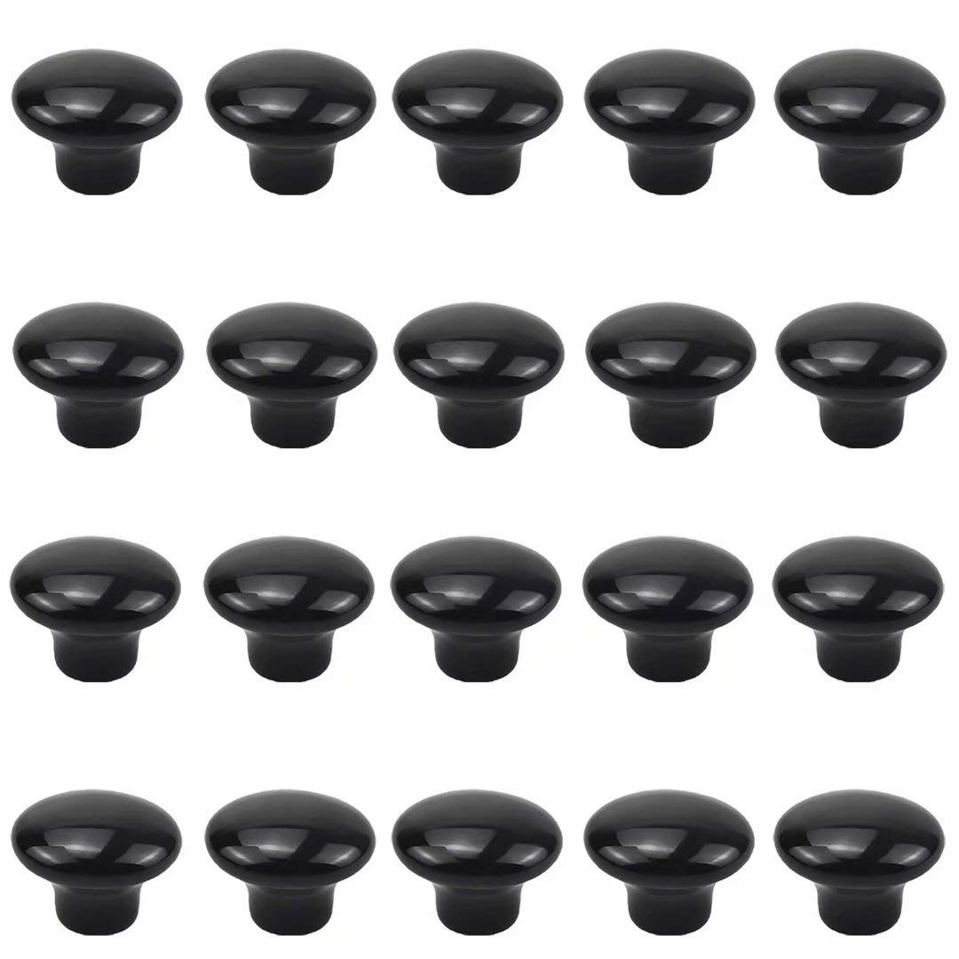 Boutons de porte en porcelaine verte vintage pour meuble et tiroir (lot de 20)