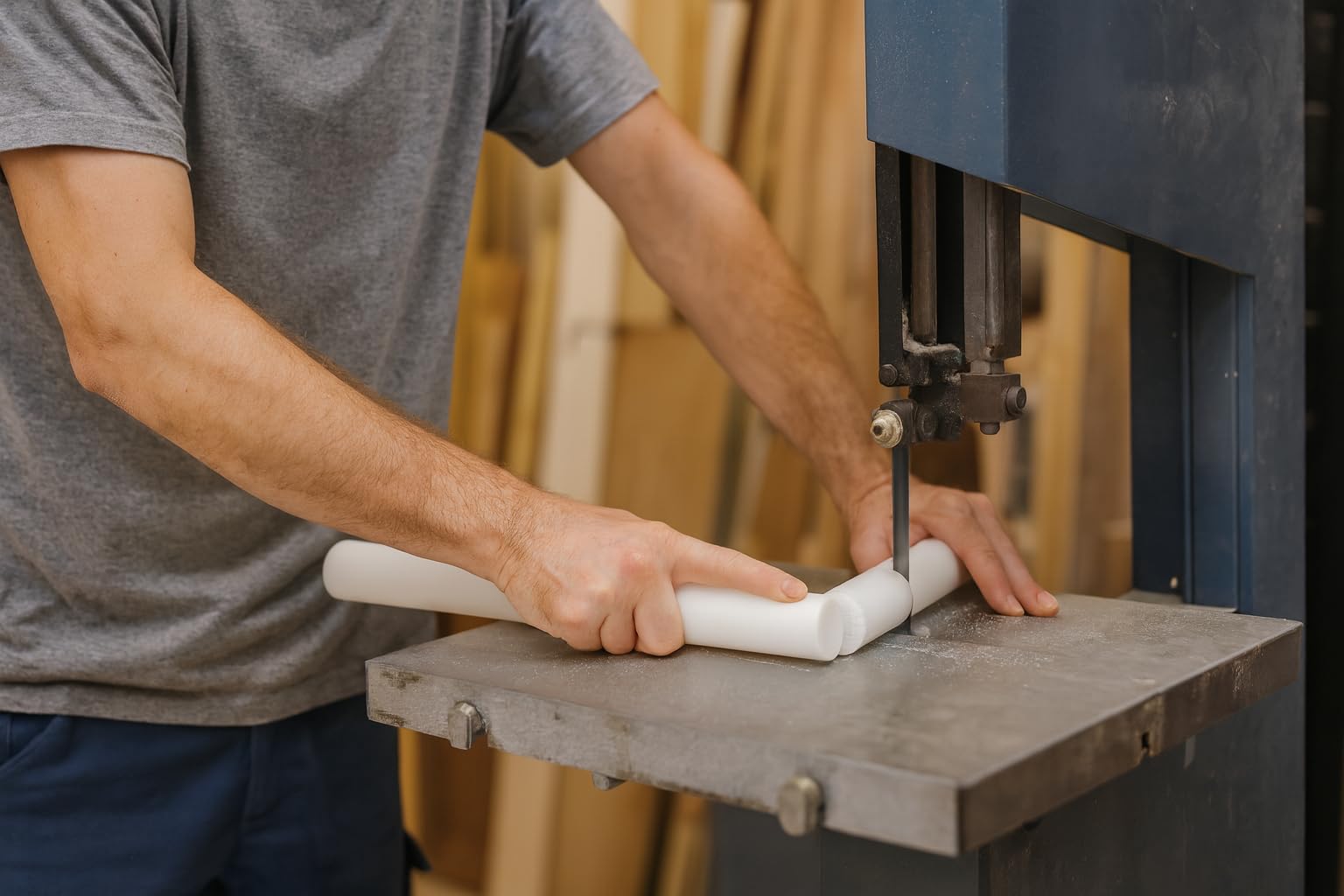 POM Rundstab Ø 40 mm – Kunststoffstab weiß – Länge 1000 mm– Polyoxymethylen Vollmaterial für Industrie, Modellbau, Maschinenbau & Handwerk