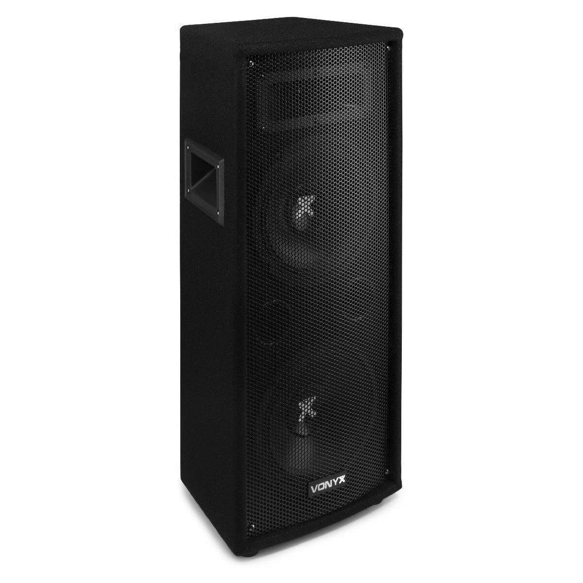 Vonyx SL212 - PA Lautsprecher Box, Passiv Speaker 2X 8 Zoll - 800 Watt Peak - Disco Lautsprecher, Passivbox, 6,3mm Klinke, Schraubklemmen, 8Ohm, für DJs, Partyraum, Bar, Club
