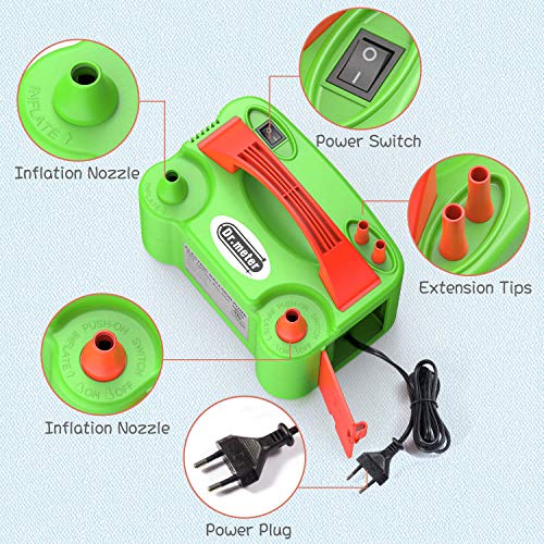 Dr.meter Ballonluchtpomp, Elektrische Inflatorpomp met Dubbele Sproeierblazer Draagbare Pomp voor Kerstdecoraties, Feest… - Image 3