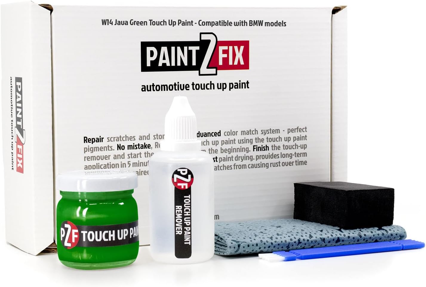 W14 Java Green Touch-Up Paint Kit - Scratch & Chip Repair Compatible with BMW- 1.35 fl oz (40 ml)