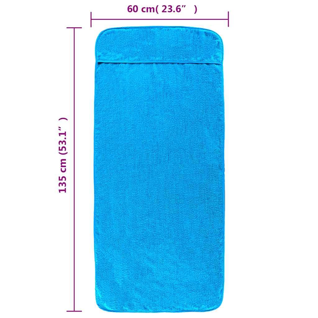 Set di 6 teli mare da 60 x 135 cm, in morbido misto cotone, per piscina, spiaggia e vacanze, turchese