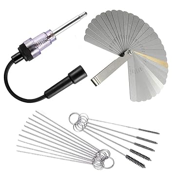 TuNan In-Line Spark Plug Engine Ignition Tester, 6-12 Volt Coil/Armature Diagnostic Detector Tool for Automotive Car Lawnmower Internal External Engine, with Carb Carburetor Cleaner Kit & Feeler Gaug