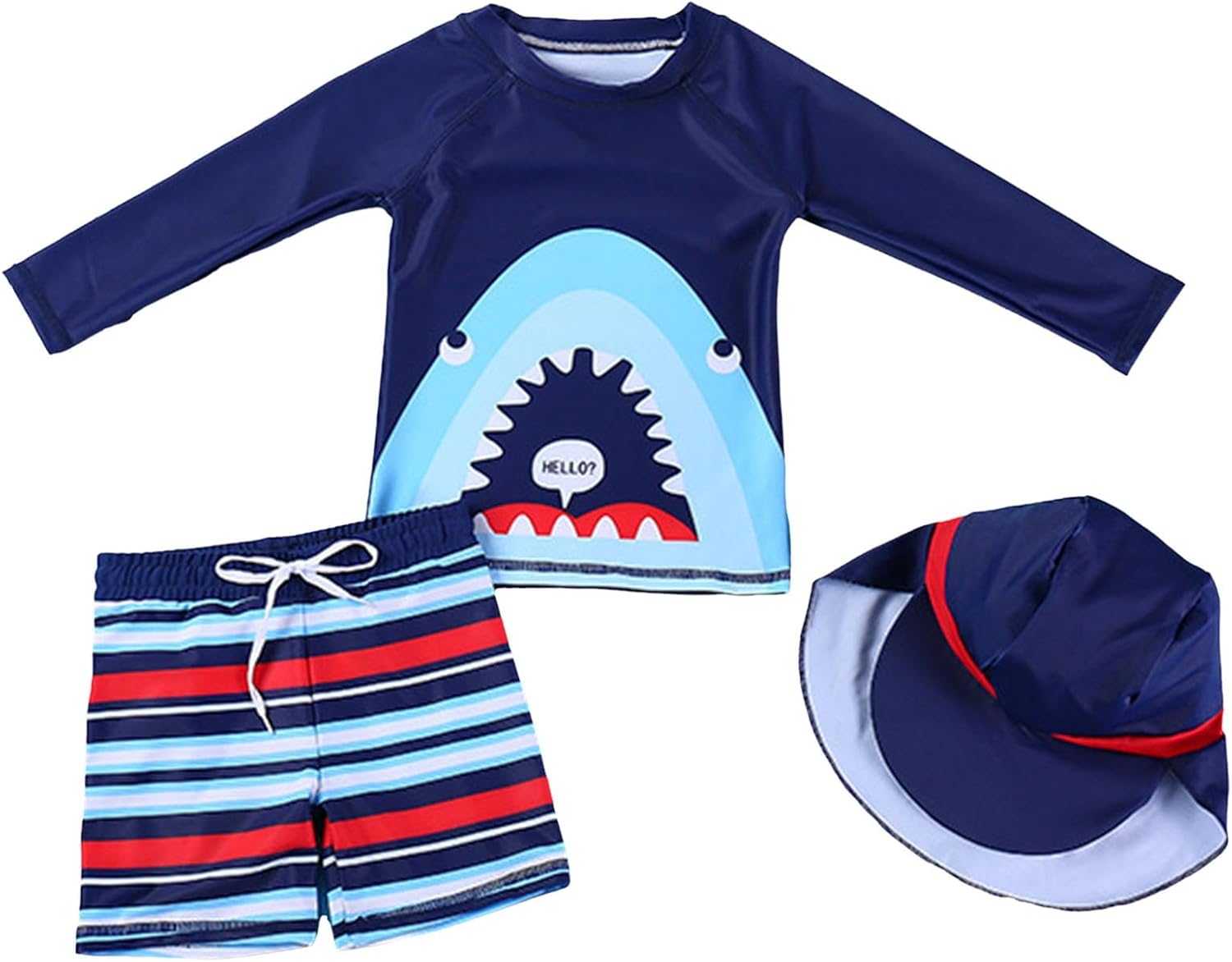 Baby Swim Trunks Two Piece Cute Adjustable Beach Printed Bathing Suits with Trunks Summer Training Holiday Teen Boys Swim Set