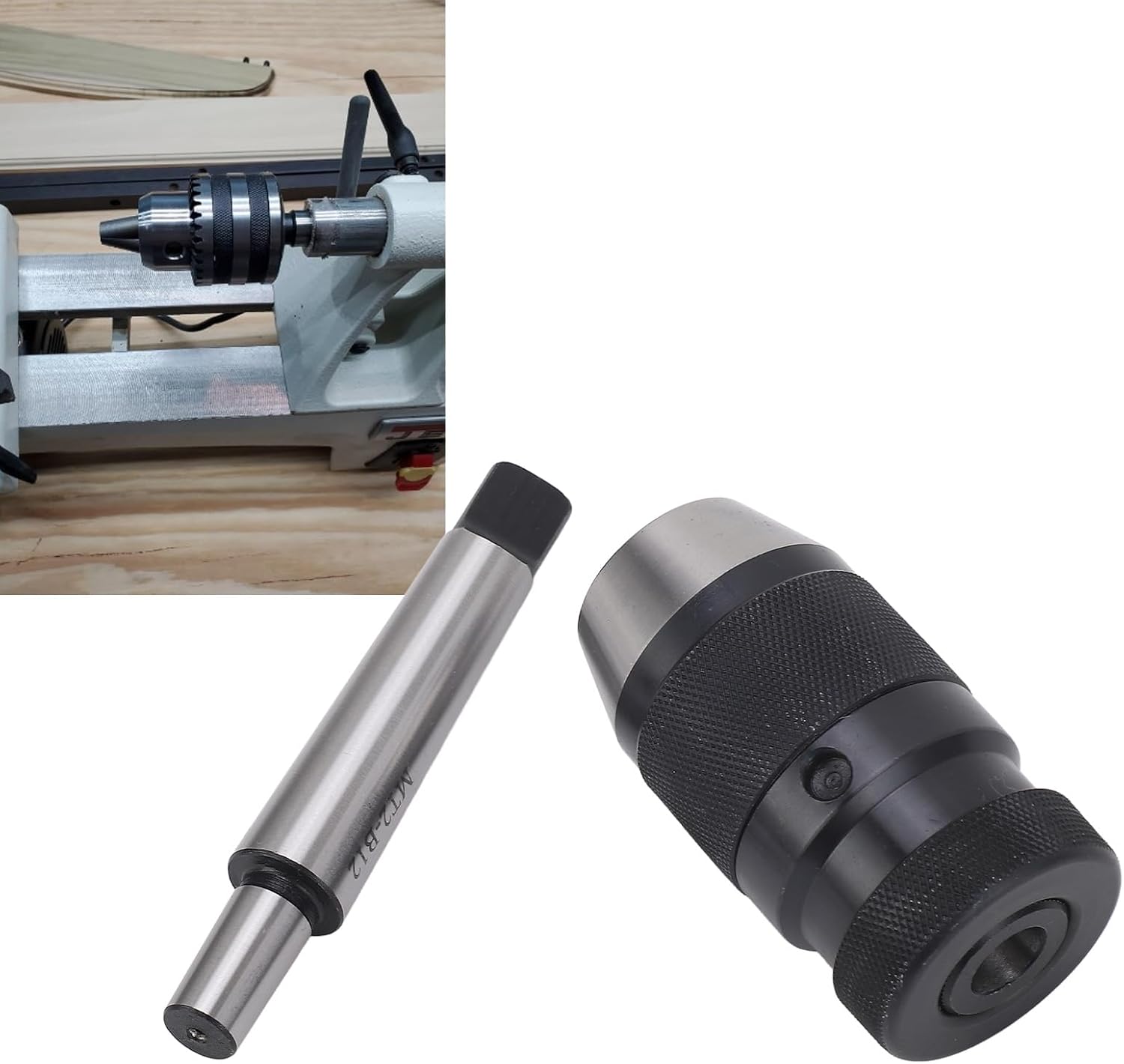 1-10mm Drill Chuck Arbor Kit B12 Keyless Self Tighten Chuck with High Clamp MT2-B12 Keyless Self Tighten Drill Chuck for Drilling Machines