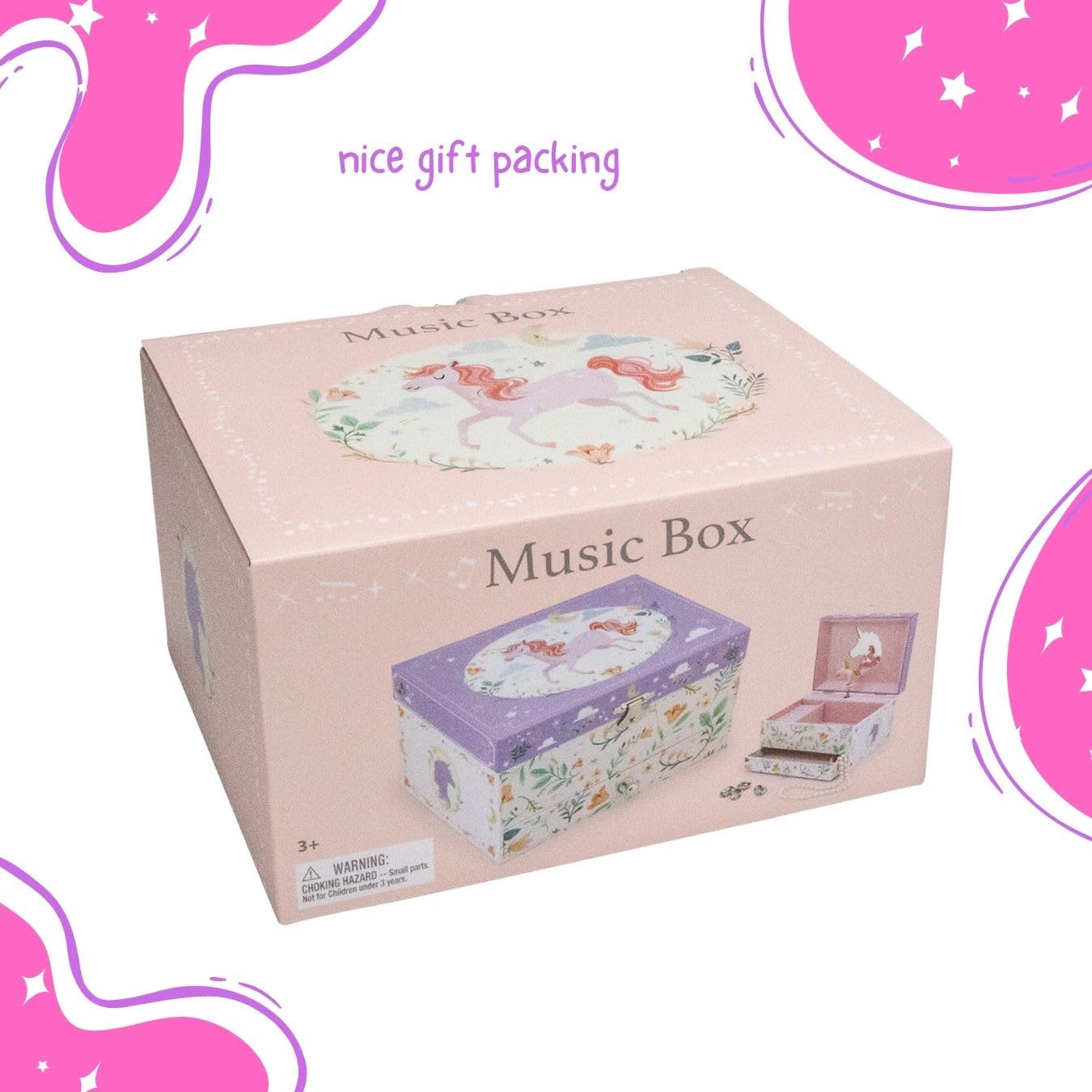 GICO 92067 - Joyero con diseño de unicornio para niñas con música, figura giratoria y espejo, regalo de cumpleaños para niñas
