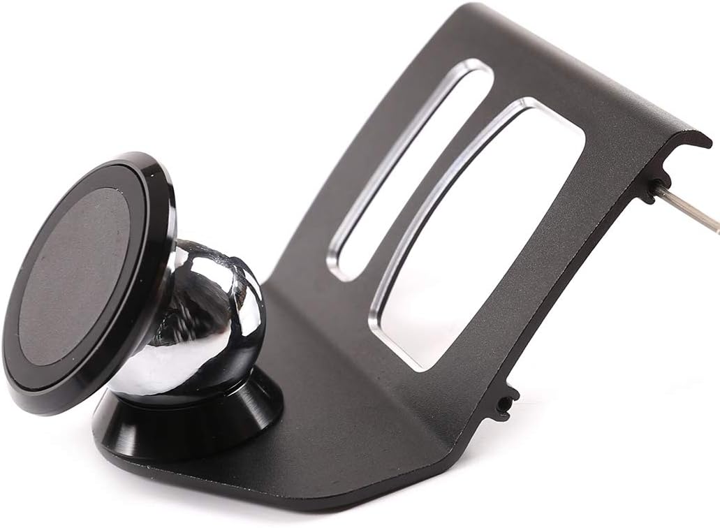 YIWANG 3 Colours Alumium Alloy Mobile Phone Holder Trim for BMW 5 6 Series F11 F10 F07 F13 5 Series GT 2010-2017 Car Accessories(Single Round) (Black)