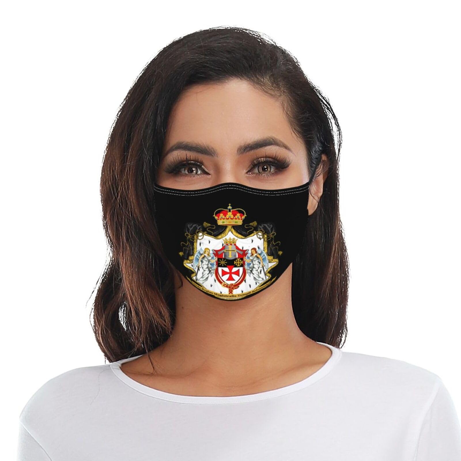 Knights Templar Coat of Arms Flag Adult Dust Mask Adjustable Dust Face with 2 Filter789