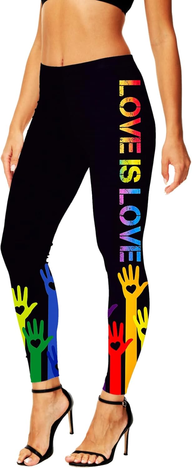 AOBUTE Womens Mardi Gras Leggings Valentine's Day Legging Tights - Image 2