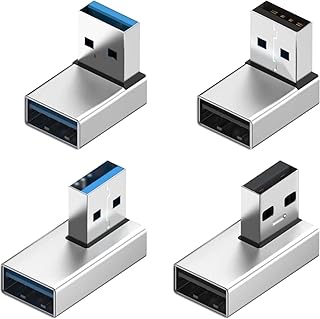 USB 3.1 アダプター 90度 USB3.1 Type A オス - USB-A メス アダプター（上下左右角度対応カプラ）データ転送コンバーターカプラ 高速充電 OTG対応