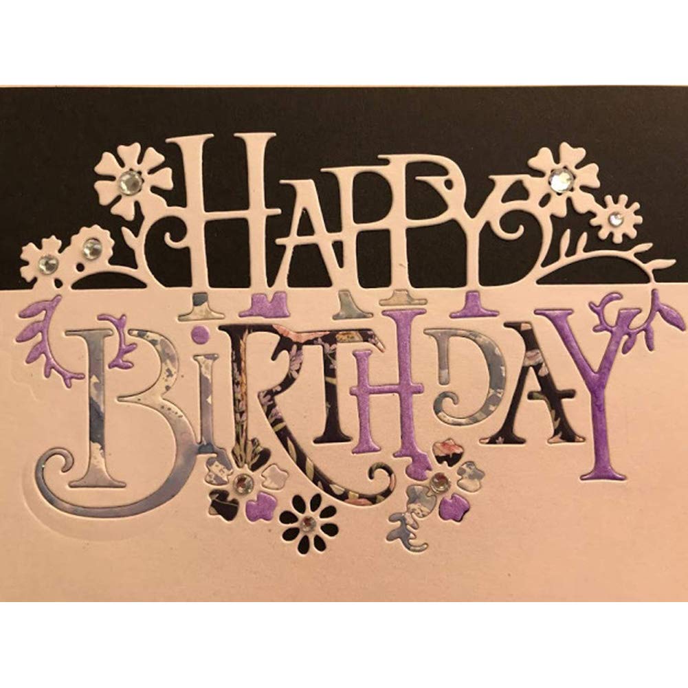 Metall-Stanzform Happy Birthday | 8.8x4.7cm | Für Karten & Bastelprojekte - DIY Schablone