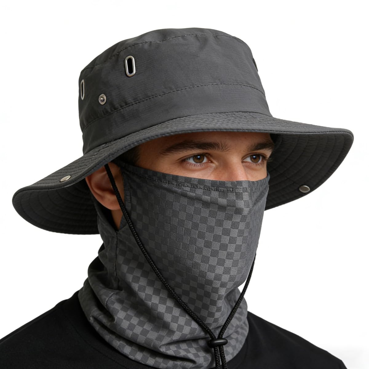 GUSTAVE® Mens Sun Hat Wide Brim Summer Sun Cap UV Protection Fishsing Hat Foldable Bucket Hat Outdoor