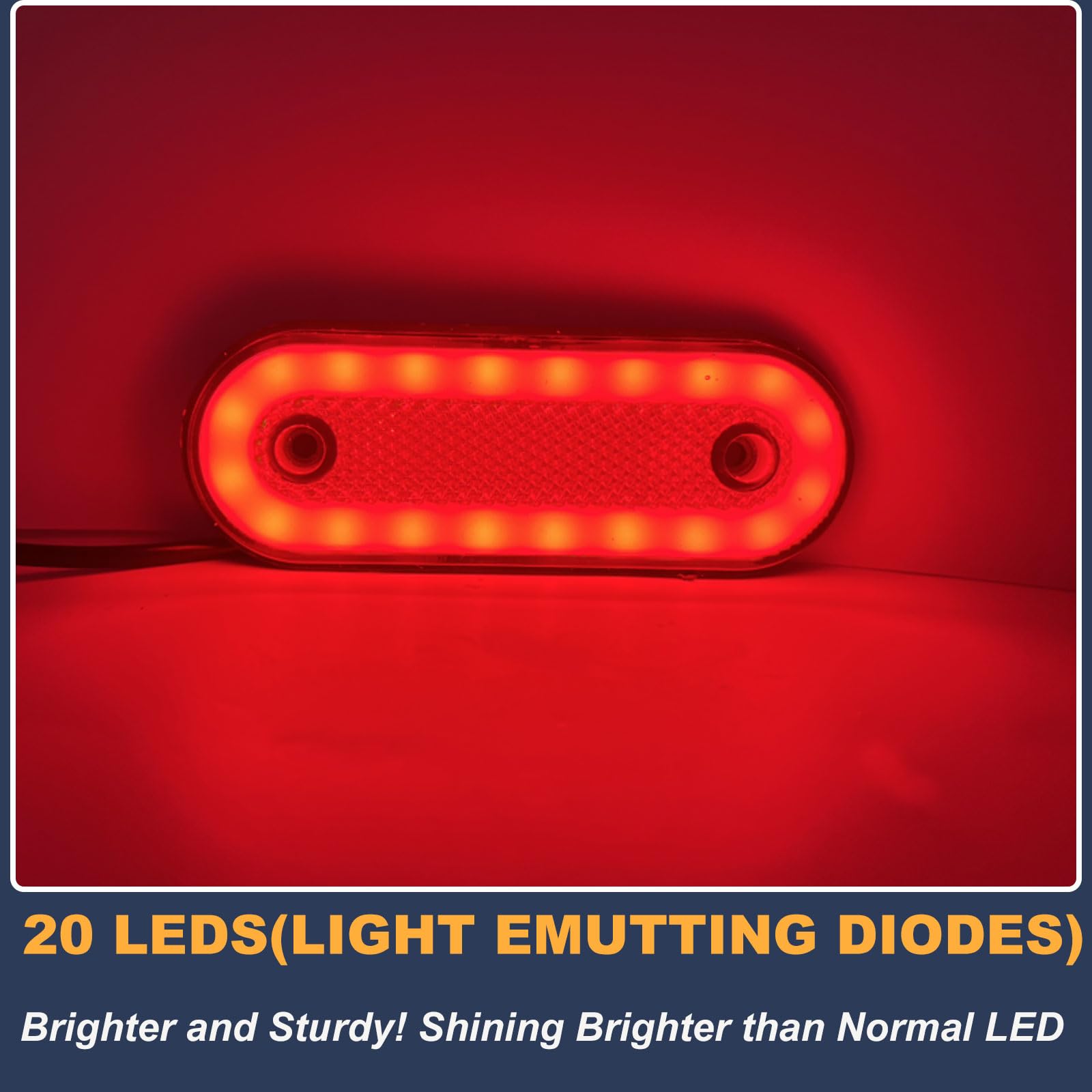 10PCS Luce Laterale LED Rosso,12V/24V Luci di Posizione Laterali Indicatori Laterali per Rimorchio Luce di Ingombro Lampada per Rimorchio Camion Furgone Rimorchi Auto