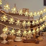 One94Store Snowflake String Fairy Lights – 14 LED, 3 Meter, Warm White, Waterproof Extendable Decorative Lights for Christmas, Home, Garden, Wedding