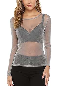 トップス SLIGHT VOGUE Sheer Long Sleeve T-shirt 617WjXHaxUL._SY350_QL65_.jpg