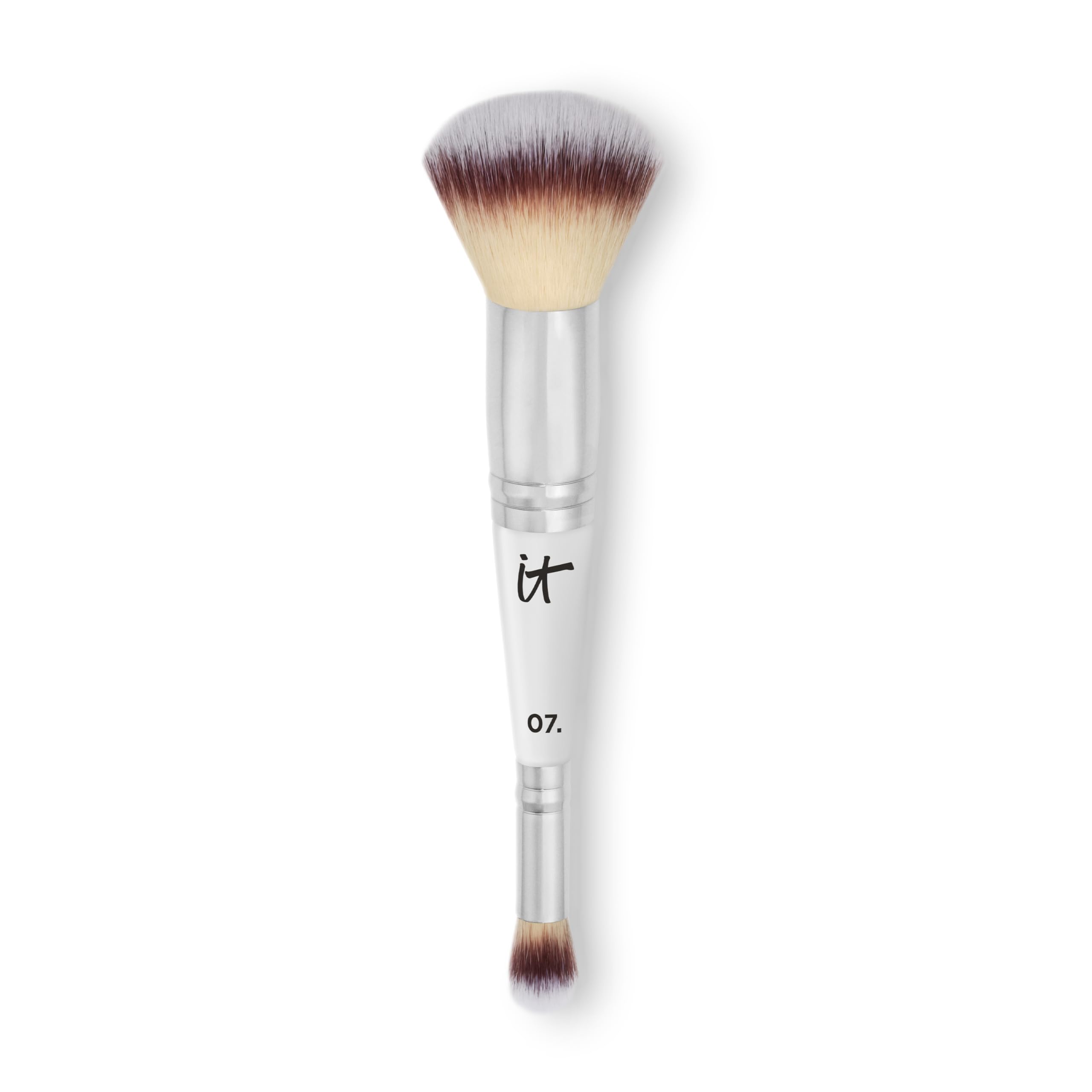 IT Cosmetics, Brocha Dual para Base de Maquillaje y Corrector, Mejor Acabado, Cerdas Resistentes y Ultrasuaves, Heavenly Luxe Complexion Perfection No. 7