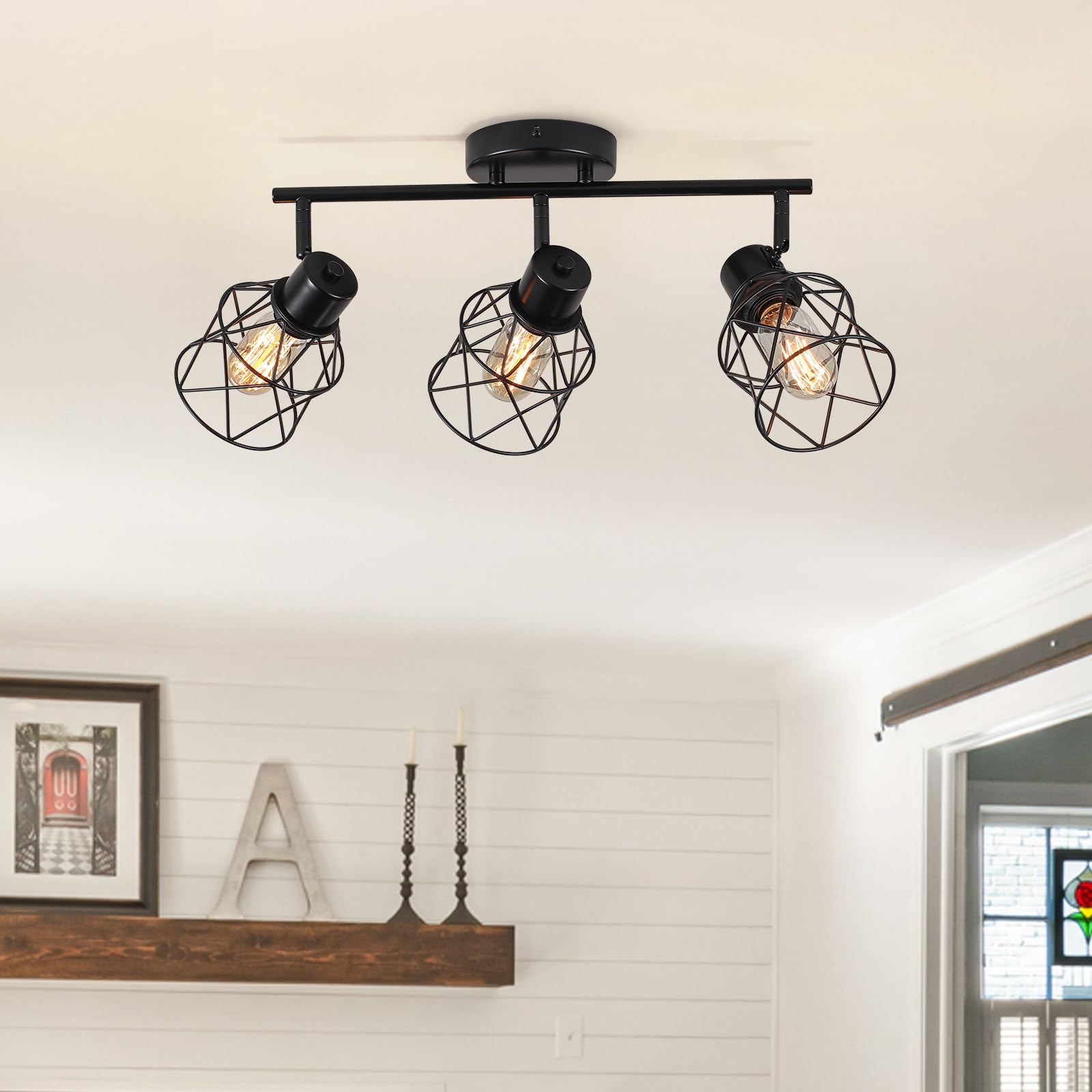 BUXVRCS 3 Lights Adjustable Multi-Directional Black Light Fixtures
