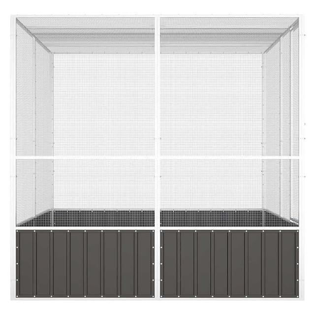 Foto 5 de 5 de vidaXL Jaula pájaros Acero galvanizado Antracita 213,5x217,5x211,5 cm