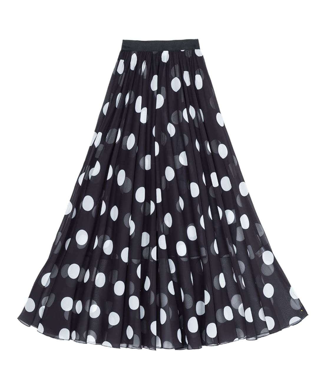 Femiserah Women's Chiffon Leopard Print Chiffon Long Skirt High Waist Polka Dot Maxi Skirt