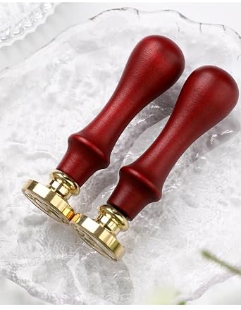 Mceal Personalized Custom Made Wax Seal Stamp Red Beech Wood Handle, Supports Complex Logo/Photo