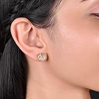 Vista 5 de Gempires Natural Raw Prong Setting Stud Earrings, 8-10 mm Crystals Earring, Handmade Jewelry, Gift for Her