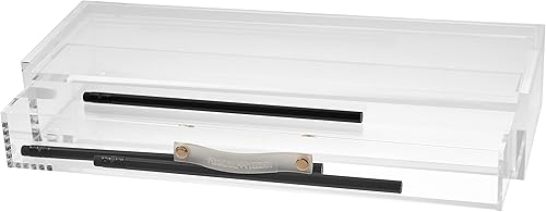 Miniatura 6 de russell+hazel Organizador de cajones de acrílico, suministros de oficina, transparente, con asa, 4.5 x 12 x 2.25 pulgadas (93924)